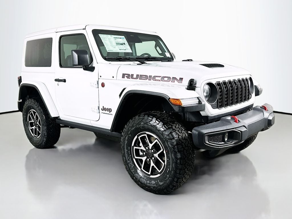 2026 Jeep Wrangler WRANGLER 2-DOOR RUBICON in Bright White Clear-Coat Exterior Paint — front three-quarter view