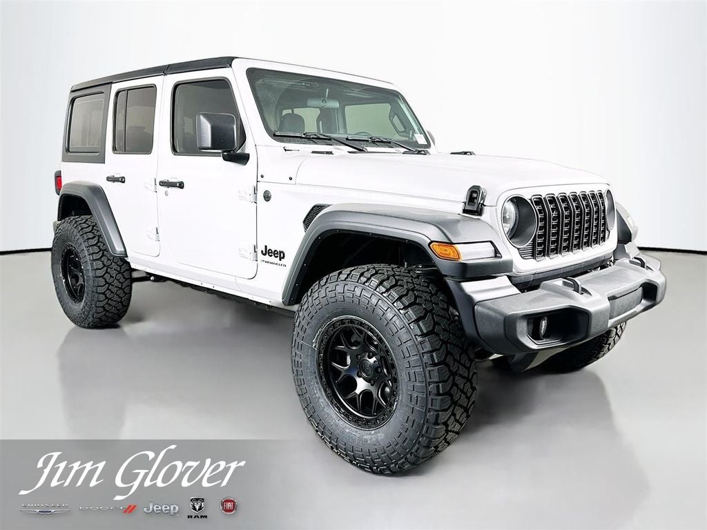 2026 Jeep Wrangler WRANGLER 4-DOOR SPORT in Bright White Clear-Coat Exterior Paint — front three-quarter view