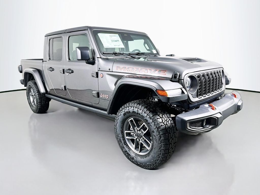 2026 Jeep Gladiator GLADIATOR MOJAVE 4X4 in Granite Crystal Metallic Clear-Coat Exterior Paint — front three-quarter view