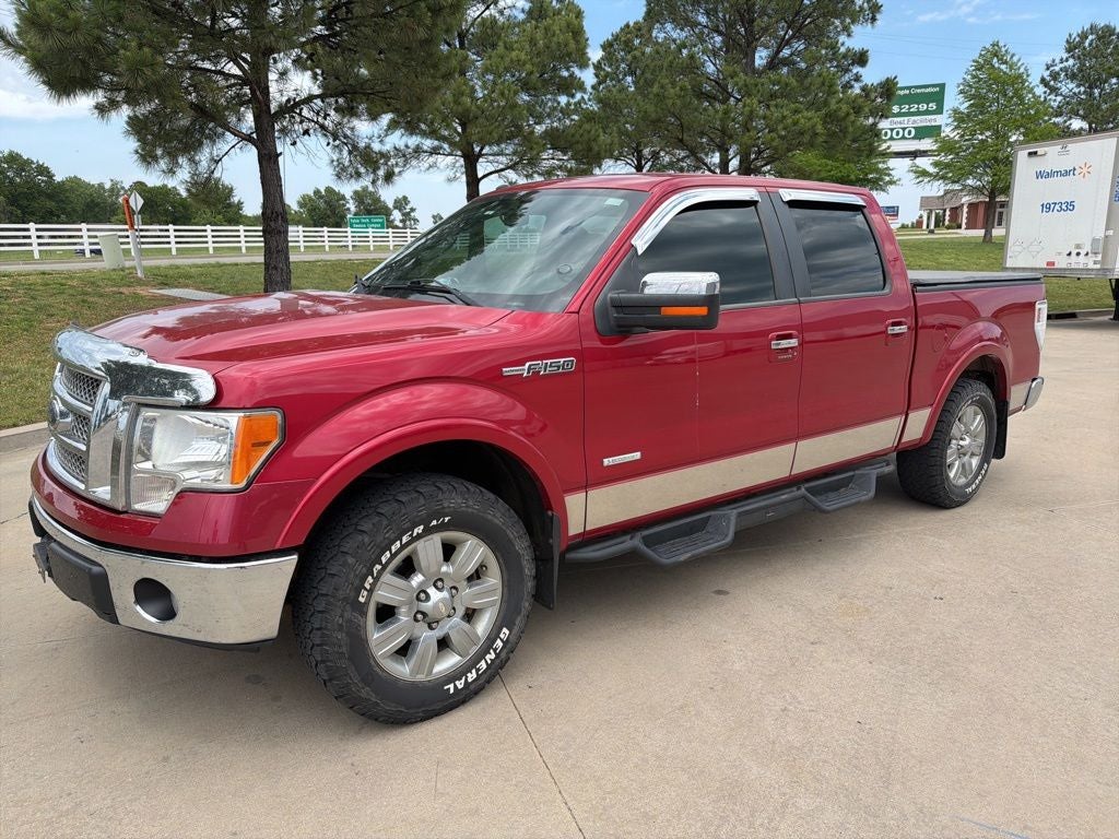 2012 Ford F-150 Lariat in Red Candy — front three-quarter view