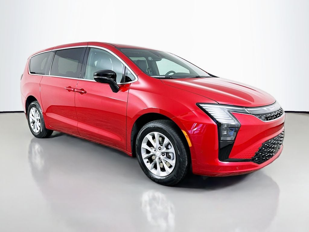 2027 Chrysler Pacifica PACIFICA SELECT AWD in Red Hot Pearl-Coat Exterior Paint — front three-quarter view