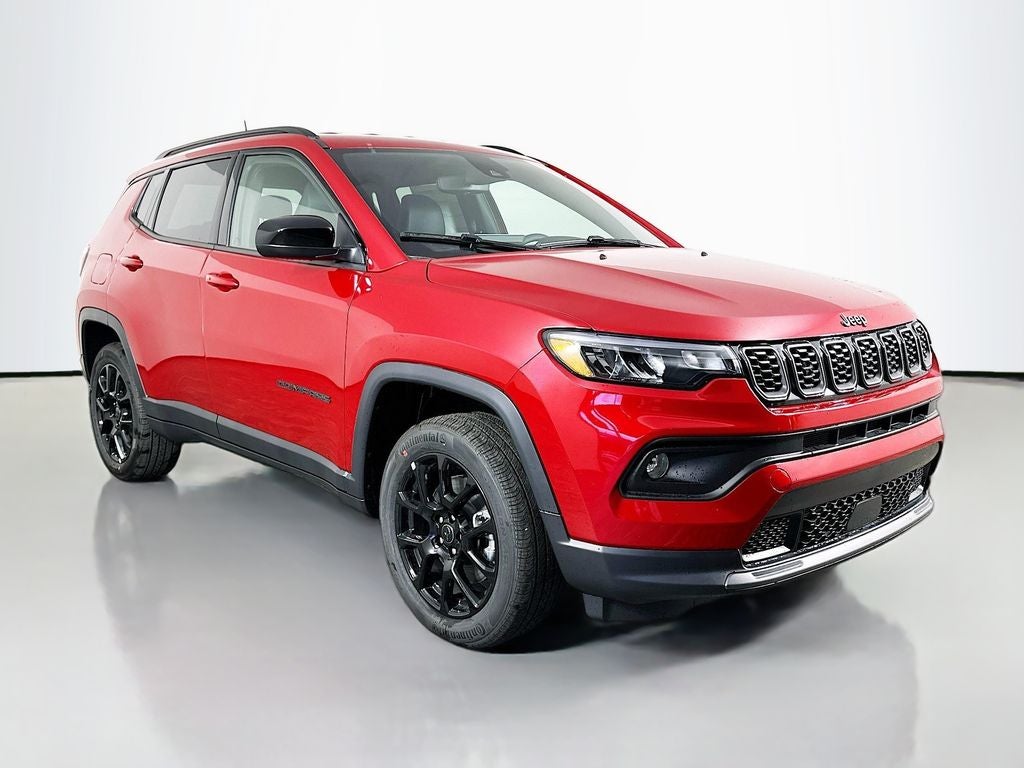 2026 Jeep Compass COMPASS LATITUDE ALTITUDE 4X4 in Red Hot Pearl-Coat Exterior Paint — front three-quarter view