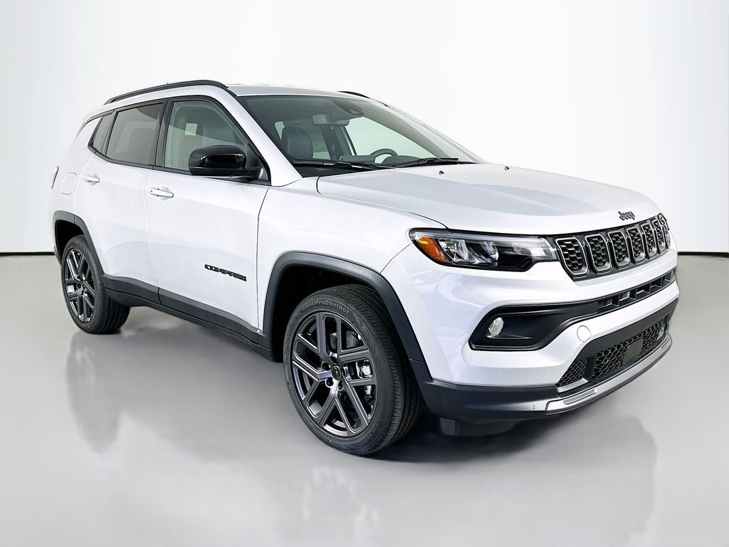 2026 Jeep Compass COMPASS LATITUDE ALTITUDE 4X4 in Silver Zynith Metallic Clear-Coat Exterior Paint — front three-quarter view