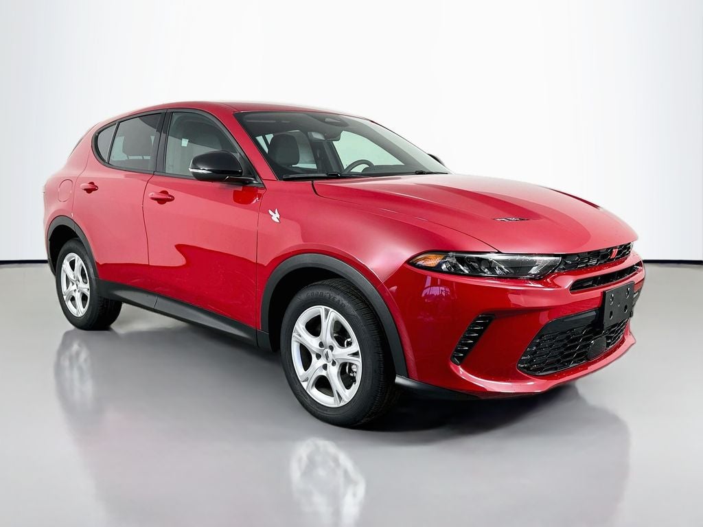 2025 Dodge Hornet GT AWD in Hot Tamale — front three-quarter view